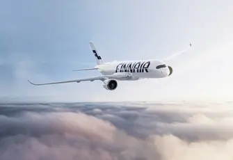 Finnair airplane flying