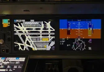 Lufthansa Systems Lido Data on Collins Avionics cockpit display