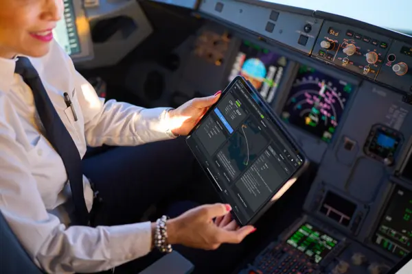 Lido mBriefing_pilot in cockpit