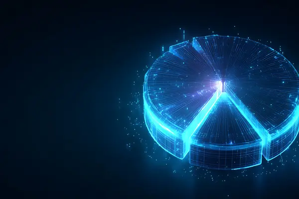 Abstract digital pie chart visualization