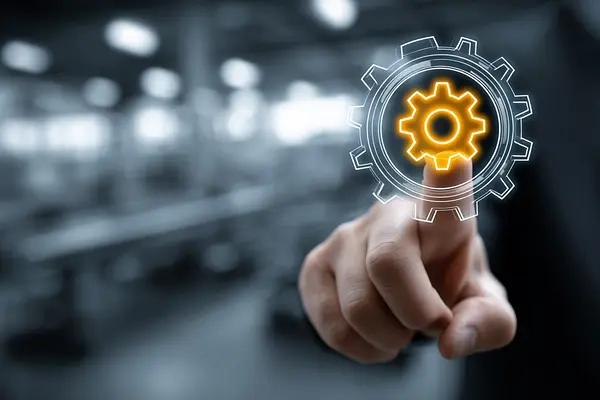 Symbolic gear icon representing automation and technical system control