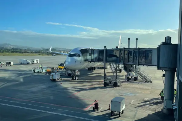 Airbus A350 at the gate