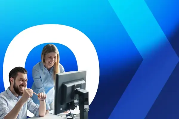 NetLine One image with 2 people in front of computer monitor
