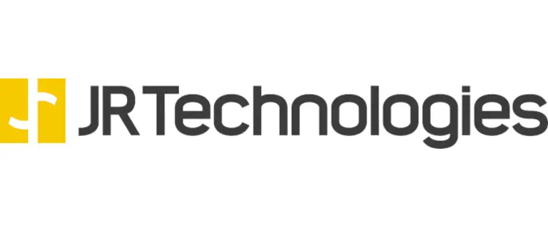 JR Technologies logo in black and yellow