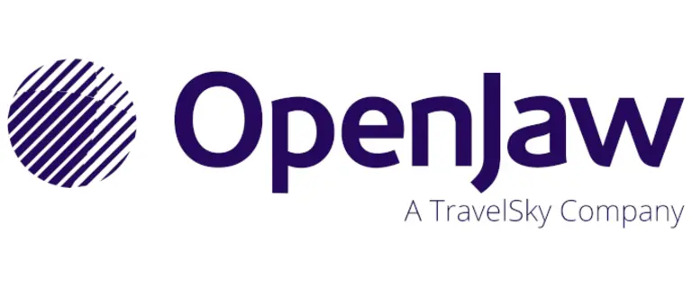 OpenJaw logo, a TravelSky Company, in purple