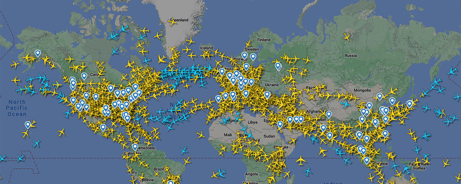 Flight Tracking Map from FlightRadar24 (© Lufthansa Systems)