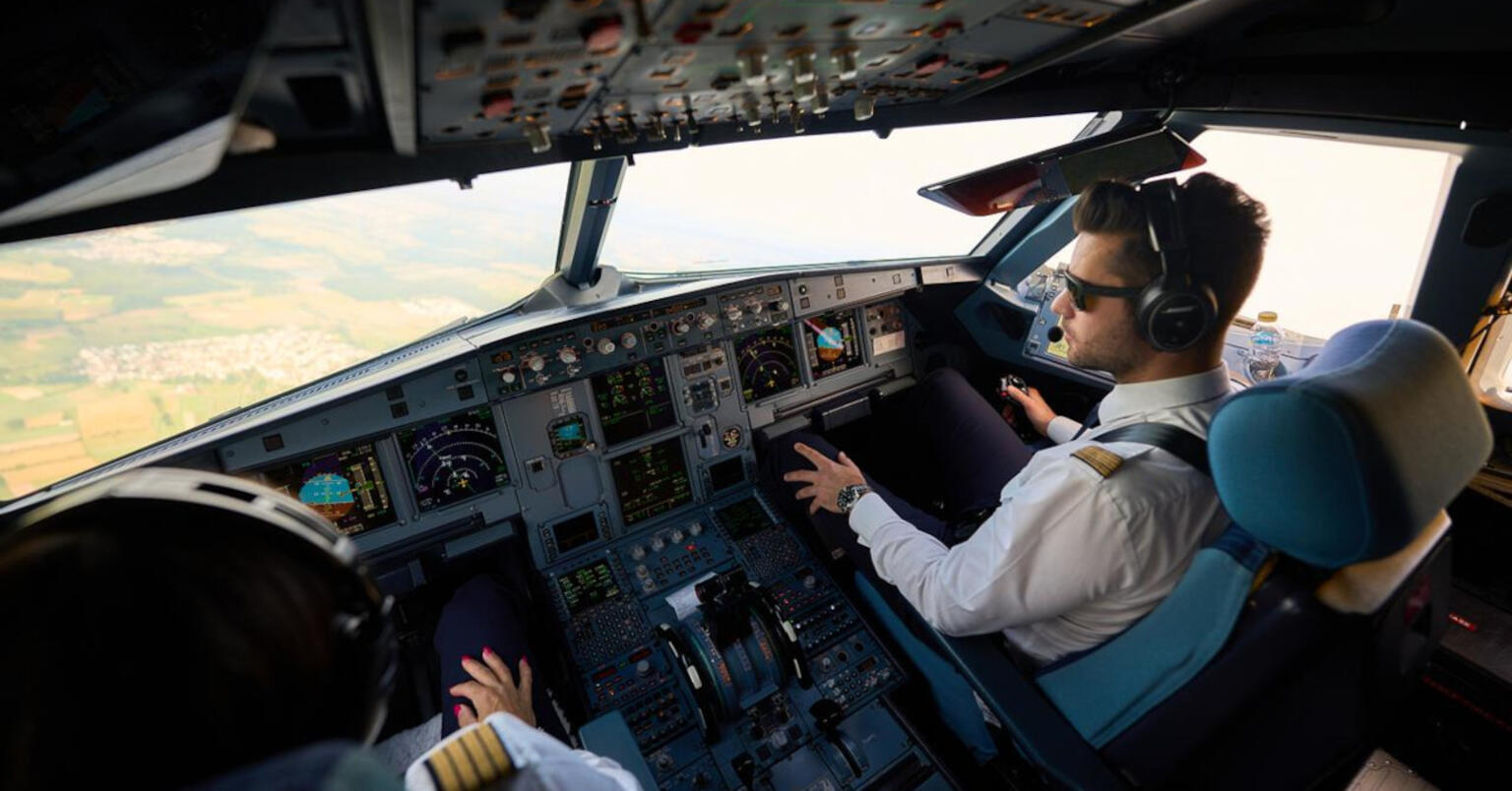 Pilot in the cockpit