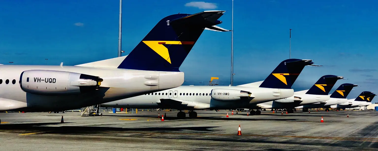 Alliance Airlines planes parking at airport