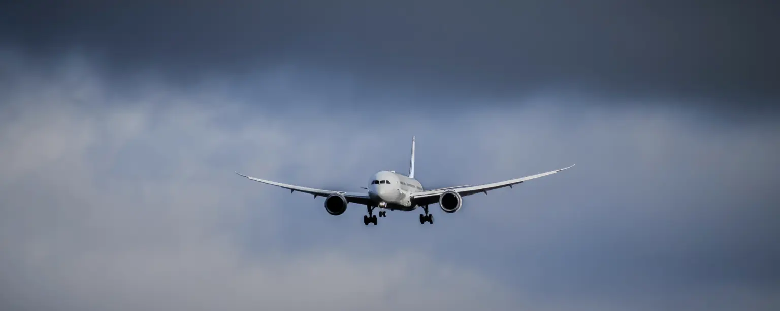 An Aircraft Navigating Dark Clouds