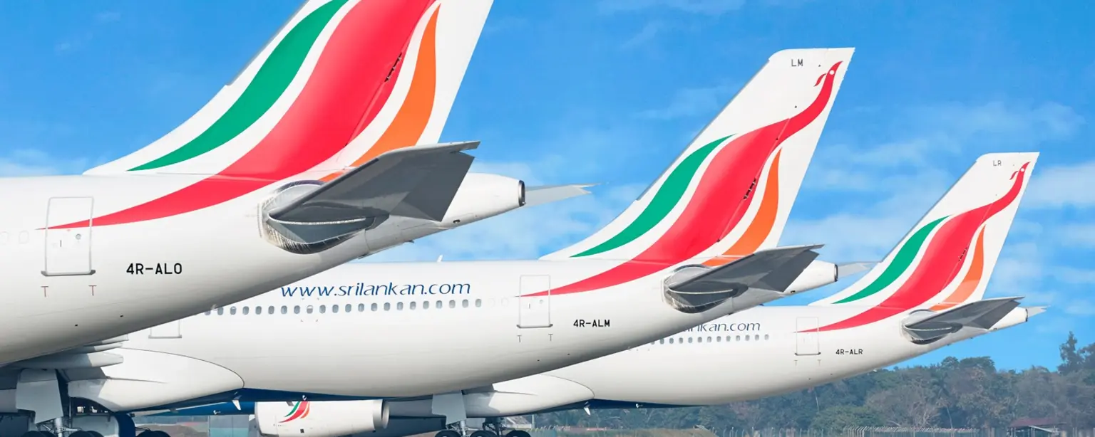 SriLankan Airlines aircrafts parking at airport