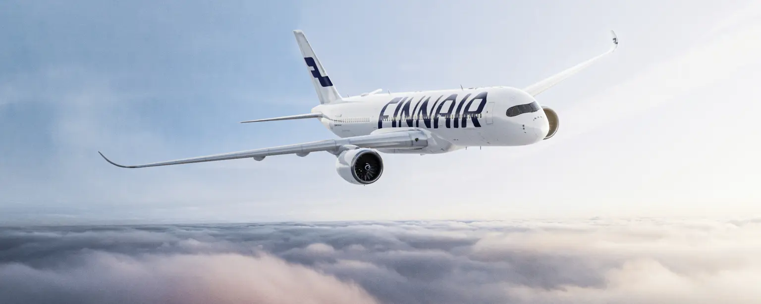 Finnair airplane flying