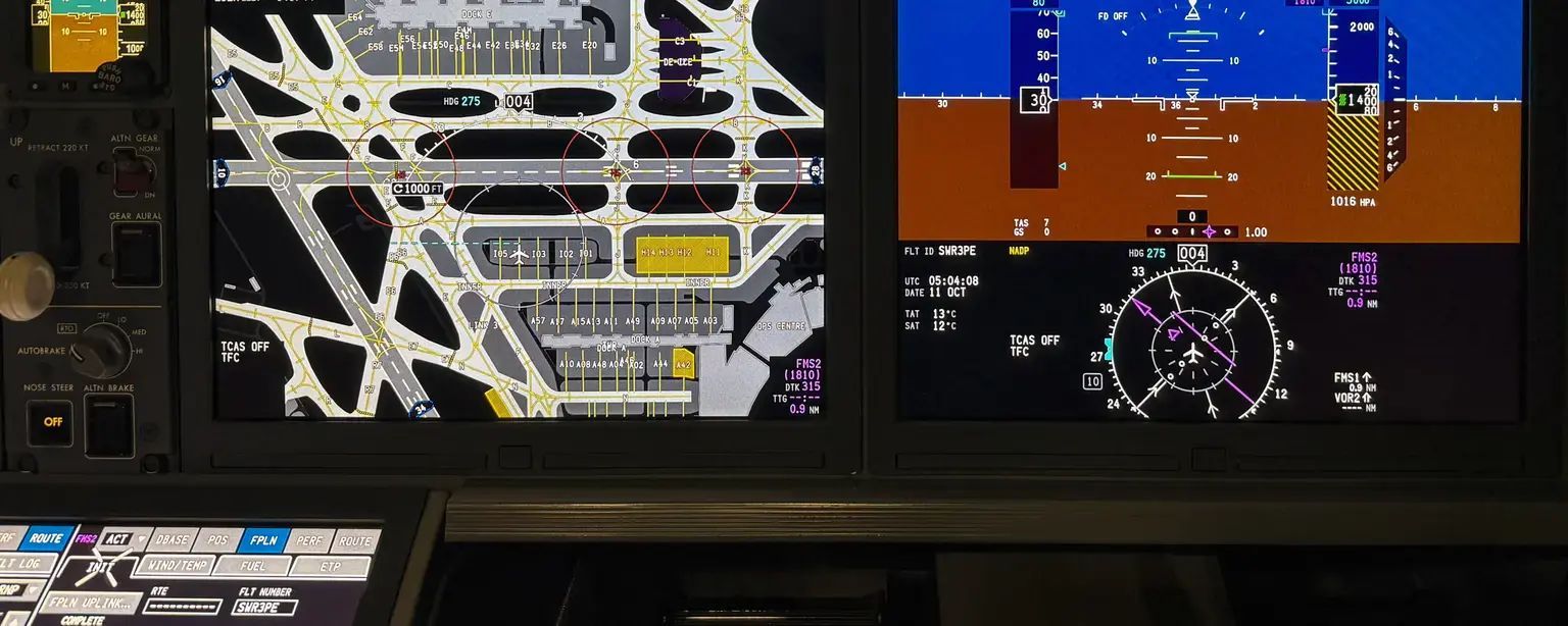 Lufthansa Systems Lido Data on Collins Avionics cockpit display