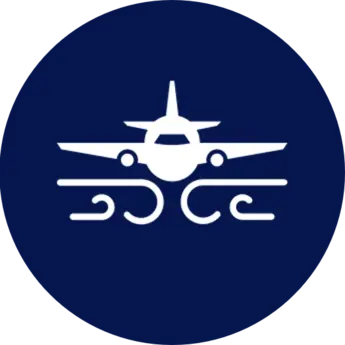 Blue icon representing flight turbulence