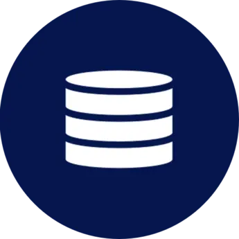 Blue icon representing a database