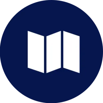 icon map within blue circle