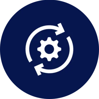 Automation icon with gear and circular arrows