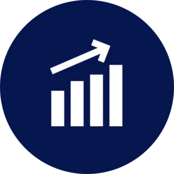 Symbol für steigende Balkendiagramm-Werte mit Pfeil