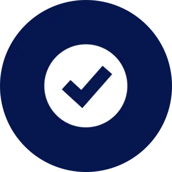 Symbol eines Häkchens in einem Kreis