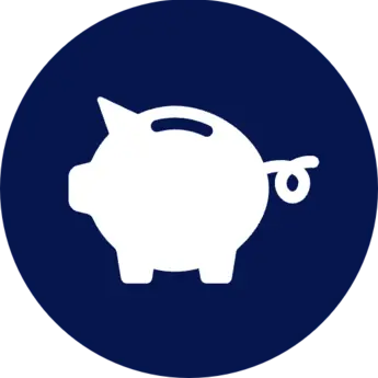 Icon showing a piggy bank