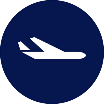 Aircraft icon representing aviation and flight operations