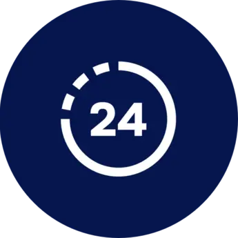 24-hour icon representing availability