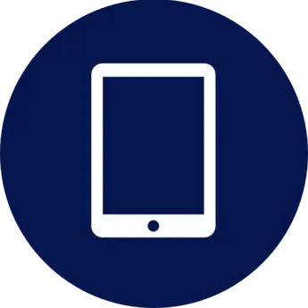 Tablet icon representing mobile and digital access